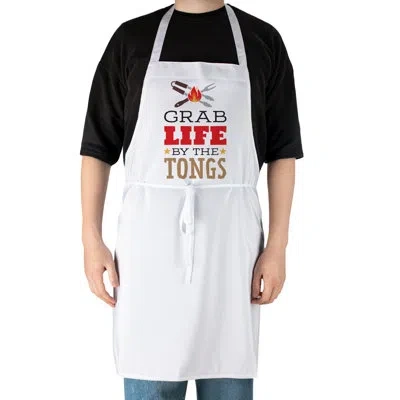 Counterart Grab Life By The Tongs Kitchen Chef Apron In Black;brown;white;red