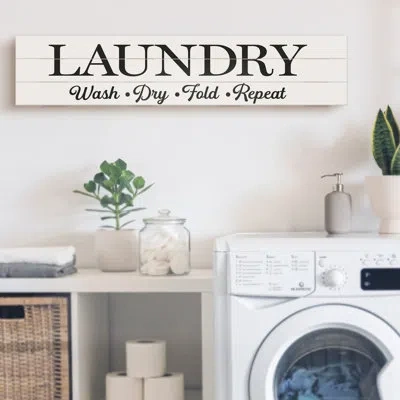 Counterart Highland Home Laundry Rules Decorative Indoor/outdoor Pallet Wood Sign In Black;beige