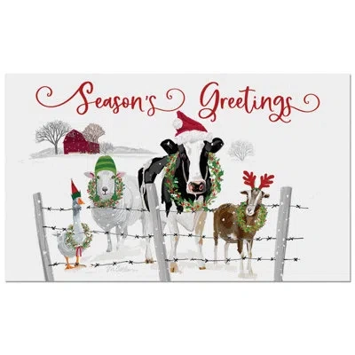 Counterart Holiday Greeters Indoor/outdoor Entryway Floor Mat In Black;gray;red