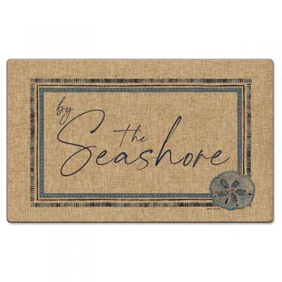 Counterart Indigo Coastal Linen Look Indoor/outdoor Floor Mat In Brown;blue