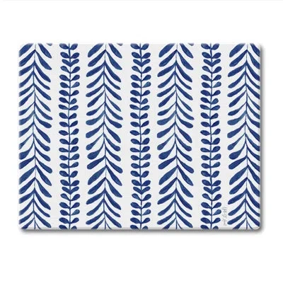 Counterart Indigo Seaweed 3mm Tempered Glass Cutting Board 10" X 8"