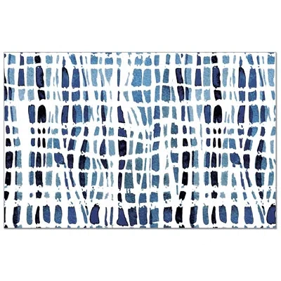Counterart Indigo Wavy Lines 24-sheet Premium Paper Stock Placemats In Brown