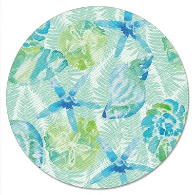 Counterart Isla Mona 4mm Tempered Glass Lazy Susan Turntable In Blue;green