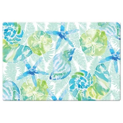 Counterart Isla Mona Coastal Comfort Kitchen Floor Mat In Green;blue