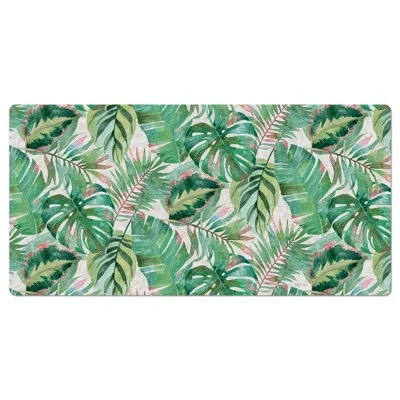 Counterart Jungle Large Waterproof Desk Protector Mat 32" X 16" In Blue;white;green;pink
