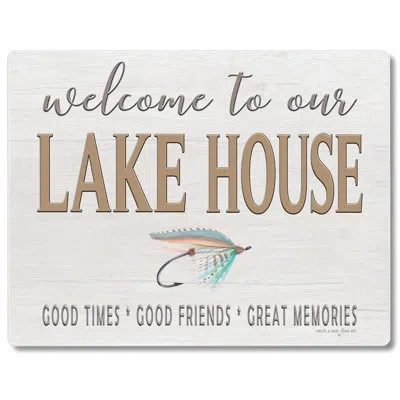 Counterart Lake House Lure Tempered Glass Cutting Board 10" X 8" In Multi