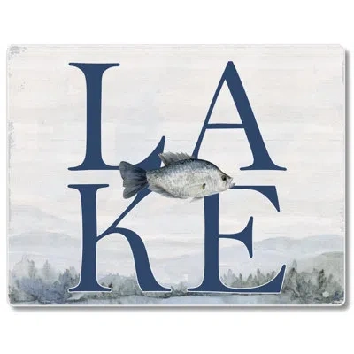 Counterart Lake Tempered Glass Cutting Board 10" X 8" In Blue