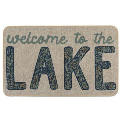 Counterart Lakeside Days Indoor/outdoor Linen Look Floor Mat In Brown;beige;blue;tan