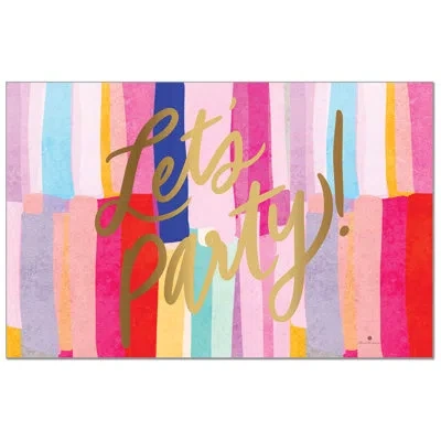 Counterart Let's Party 24-sheet Premium Paper Placemats In Pink