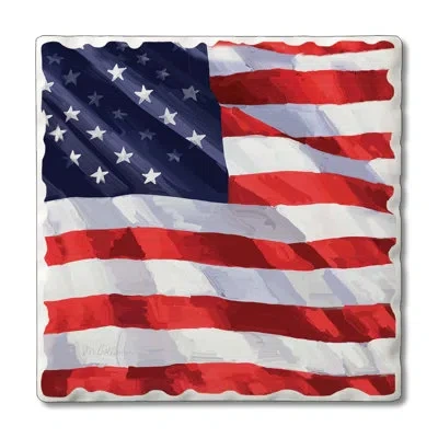 Counterart Liberty Flag 4-pack Tumbled Tile Stone Coasters In Blue;white;red