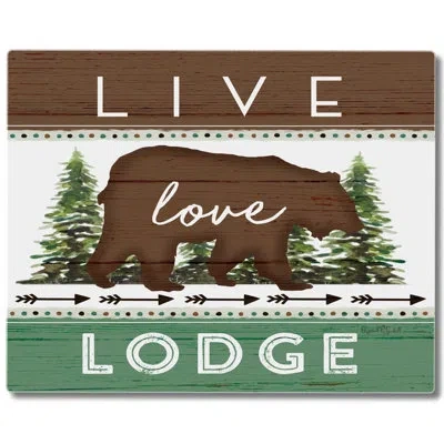 Counterart Live Lodge Love 3mm Tempered Glass Cutting Board 15" X 12"