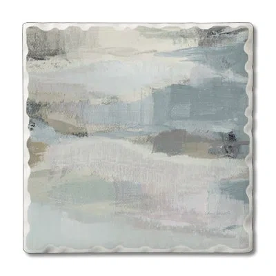 Counterart Misty Clouds 1 Pack Single Absorbent Stone Coaster In Gray,teal
