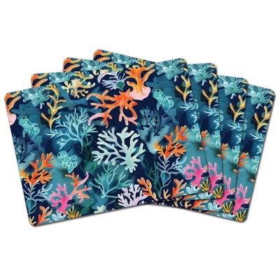 Counterart Nautical Harmony Premium Decorative Hardboard Placemat 4 Pack In White