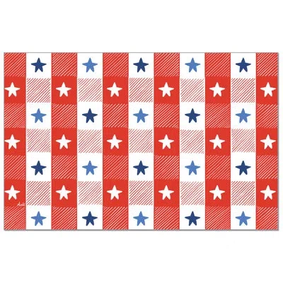 Counterart Patriotic Picnic 24-sheet Premium Paper Placemats In Red