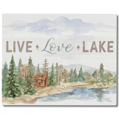 Counterart Rustic Lake Tempered Glass Cutting Board 12" X 15" In Multi