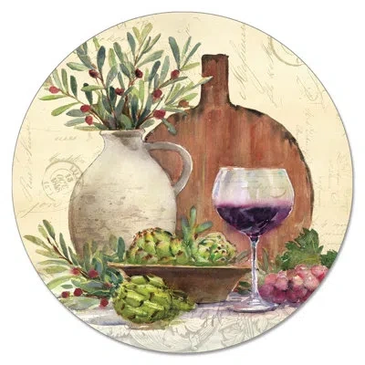Counterart Rustic Wine 4mm Tempered Glass Lazy Susan Turntable In Brown;yellow;purple