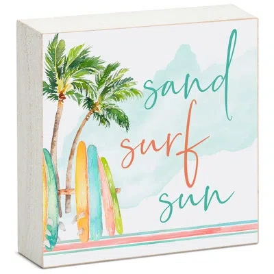 Counterart Sand Surf Sun Wood Box Sign In Green