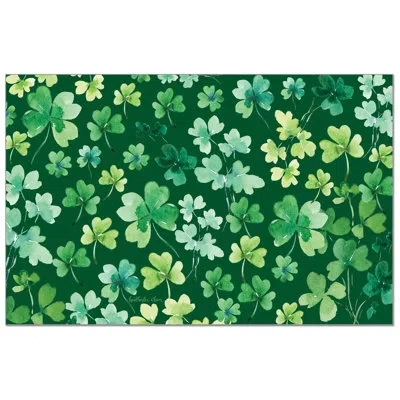 Counterart Shamrocks 24-sheet Premium Paper Placemats In Green