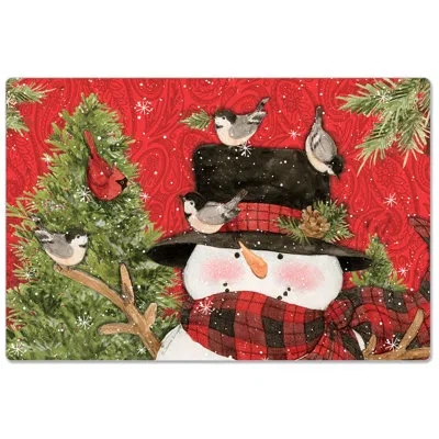 Counterart Snowman 30" X 20" Door Mat In Red,green