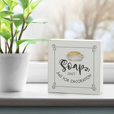Counterart Soap Wood Box Sign In Black,white