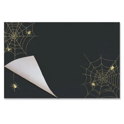 Counterart Spiderwebs 24-sheet Premium Paper Placemats In Black
