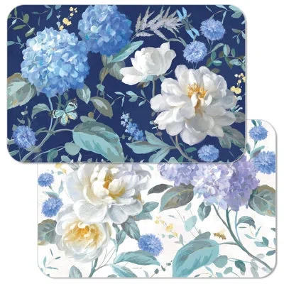 Counterart Spring Morning Blooms 4 Pack Tabletop Placemats In Blue;white;green;gray;beige;yellow;multi