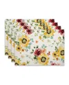 Counterart Spring Sunflowers Premier Fabric Placemats, Set Of 4