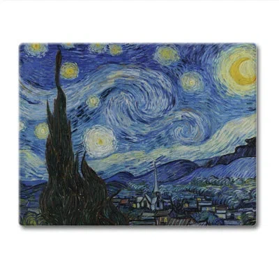 Counterart Starry Night 3mm Tempered Glass Cutting Board 10" X 8"