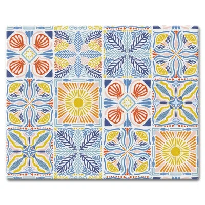 Counterart Sun Coast Tile Pattern Tempered Glass Cutting Board 12" X 15"