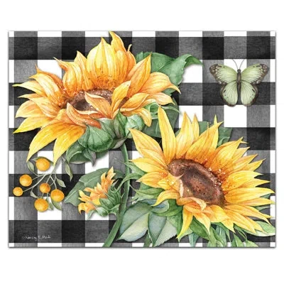 Counterart Sunflower Fields Tempered Glass Cutting Board 10" X 8"