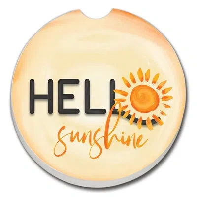 Counterart Sunshine 1 Pack Absorbent Stone Coaster For Vehicle Cup Holder 2.6” Diameter In Muticolor