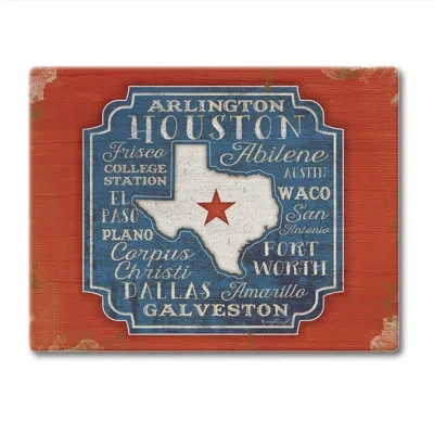 Counterart Texas Cities 3mm Tempered Glass Cutting Board 10" X 8"