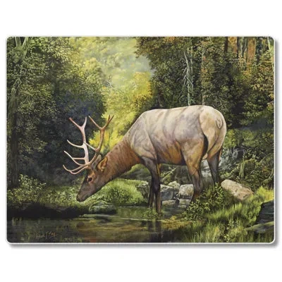 Counterart Tranquil Elk 3mm Tempered Glass Cutting Board 10" X 8"