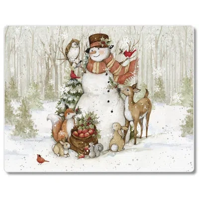 Counterart Winter Forest Tempered Glass Cutting Board 10" X 8"