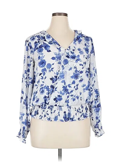 Pre-owned Counterparts 3/4 Sleeve Blouse In Blue