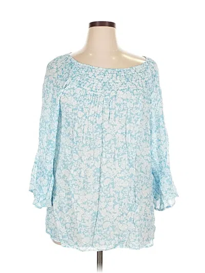 Pre-owned Counterparts 3/4 Sleeve Blouse In Blue