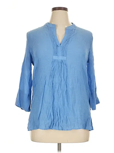 Pre-owned Counterparts 3/4 Sleeve Blouse In Blue