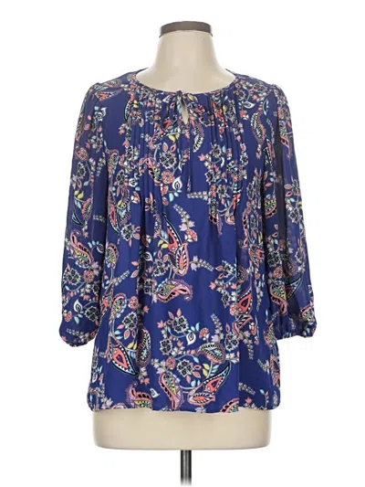 Pre-owned Counterparts 3/4 Sleeve Blouse In Blue