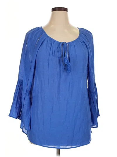 Pre-owned Counterparts 3/4 Sleeve Blouse In Blue