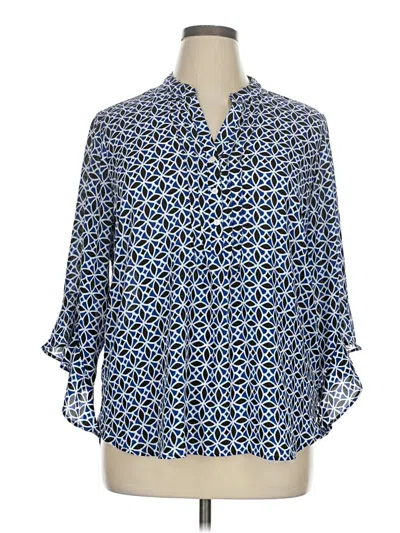 Pre-owned Counterparts 3/4 Sleeve Blouse In Blue