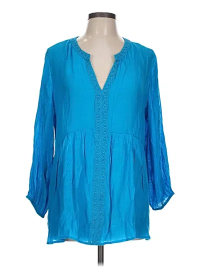 Pre-owned Counterparts 3/4 Sleeve Blouse In Blue
