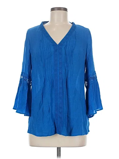Pre-owned Counterparts 3/4 Sleeve Blouse In Blue