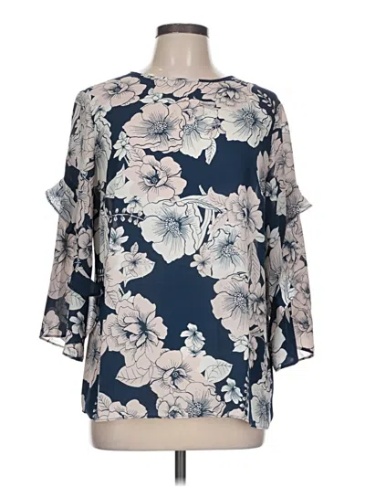 Pre-owned Counterparts 3/4 Sleeve Blouse In Blue