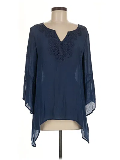 Pre-owned Counterparts 3/4 Sleeve Blouse In Blue
