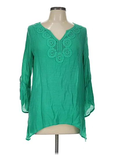 Pre-owned Counterparts 3/4 Sleeve Blouse In Green