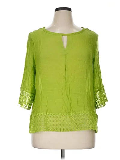 Pre-owned Counterparts 3/4 Sleeve Blouse In Green