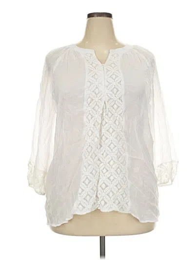 Pre-owned Counterparts 3/4 Sleeve Blouse In Ivory