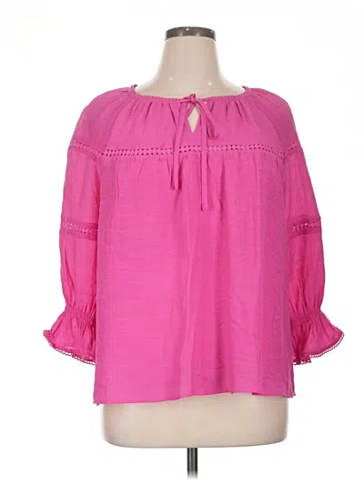 Pre-owned Counterparts 3/4 Sleeve Blouse In Pink