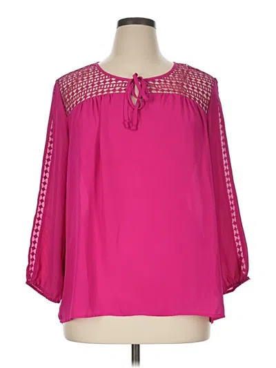 Pre-owned Counterparts 3/4 Sleeve Blouse In Pink