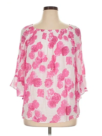 Pre-owned Counterparts 3/4 Sleeve Blouse In Pink